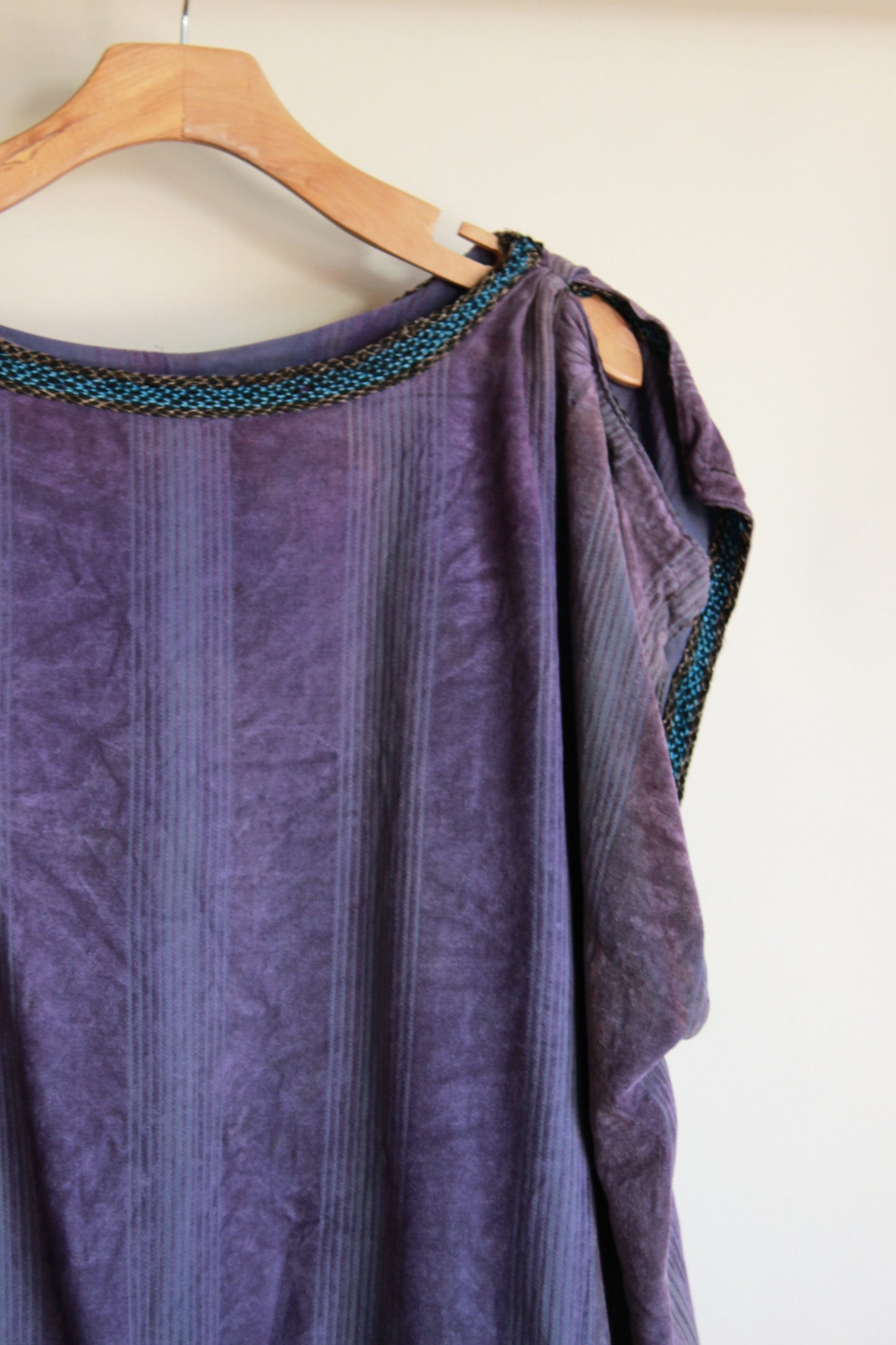 Vintage Hollywood Film Costume Roman Style Tunic in Purple Velour