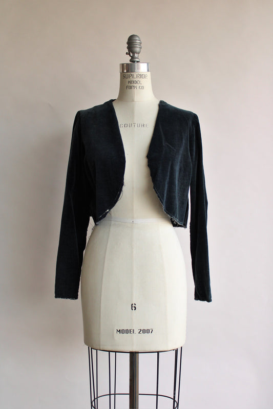 Vintage 1920s Navy Blue Velvet Dress and Bolero Jacket