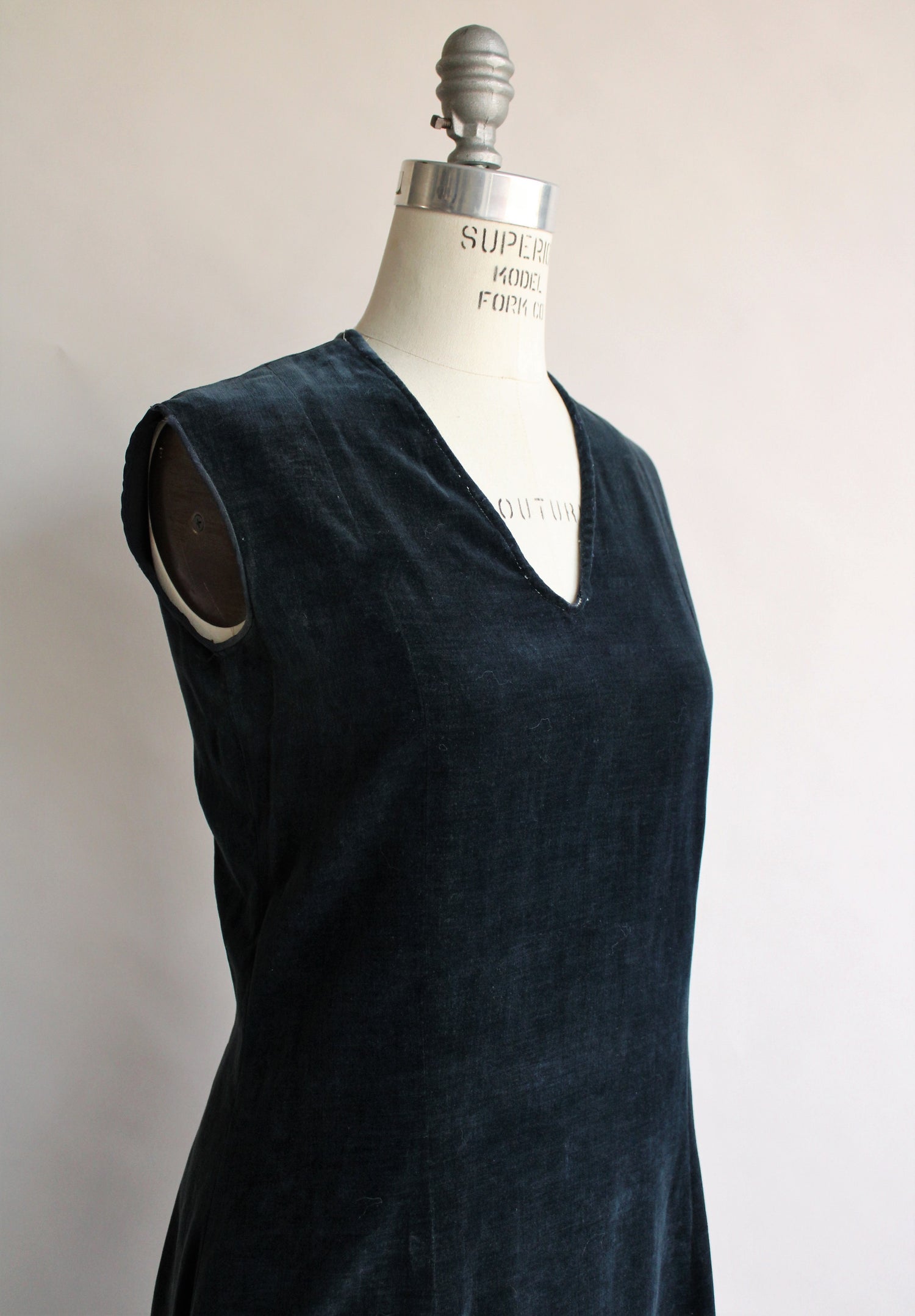 Vintage 1920s Navy Blue Velvet Dress and Bolero Jacket