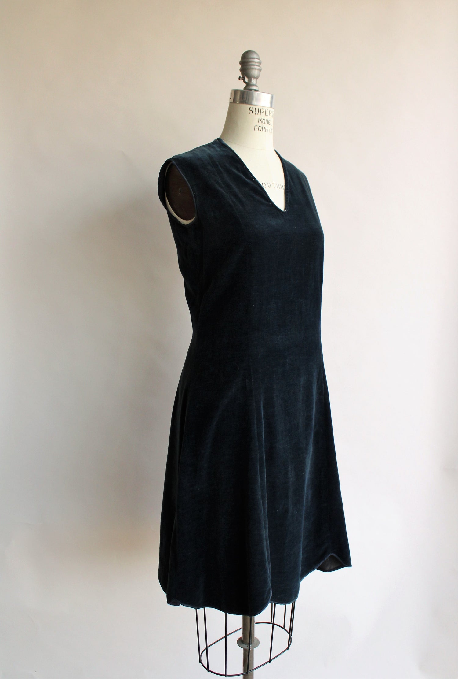 Vintage 1920s Navy Blue Velvet Dress and Bolero Jacket