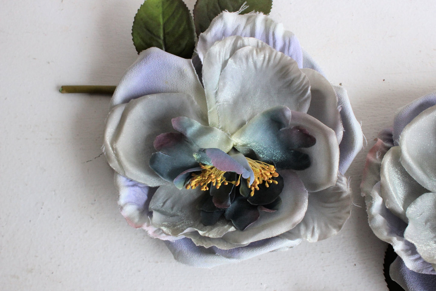 Vintage Blue Millinery or Clothing Pin Flowers