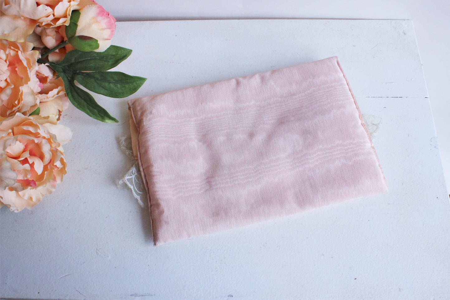 Vintage 1990s Victoria's Secret Pink Moire Taffeta Lingerie Bag
