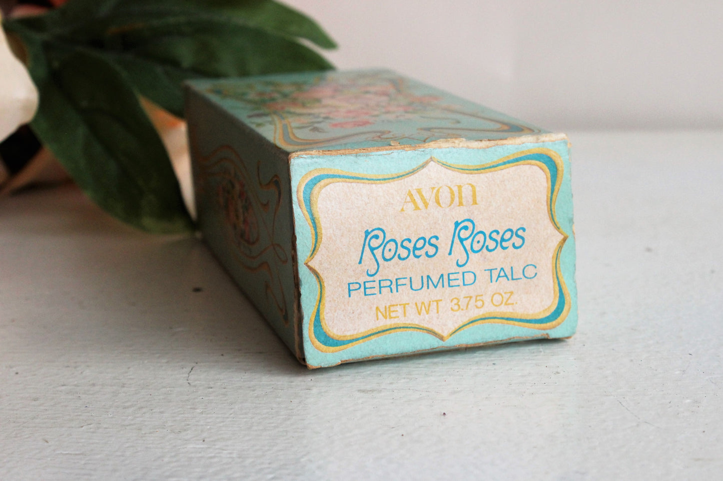 Vintage 1970s Avon California Roses Roses Perfumed Talc Powder Tin with Boxx