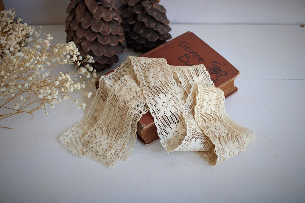 Naturally Plant Dyed Ivory Vintage Lace