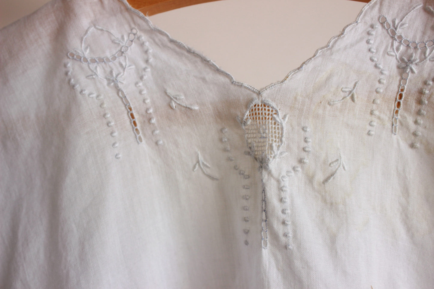 Antique White Cotton Baby Dress