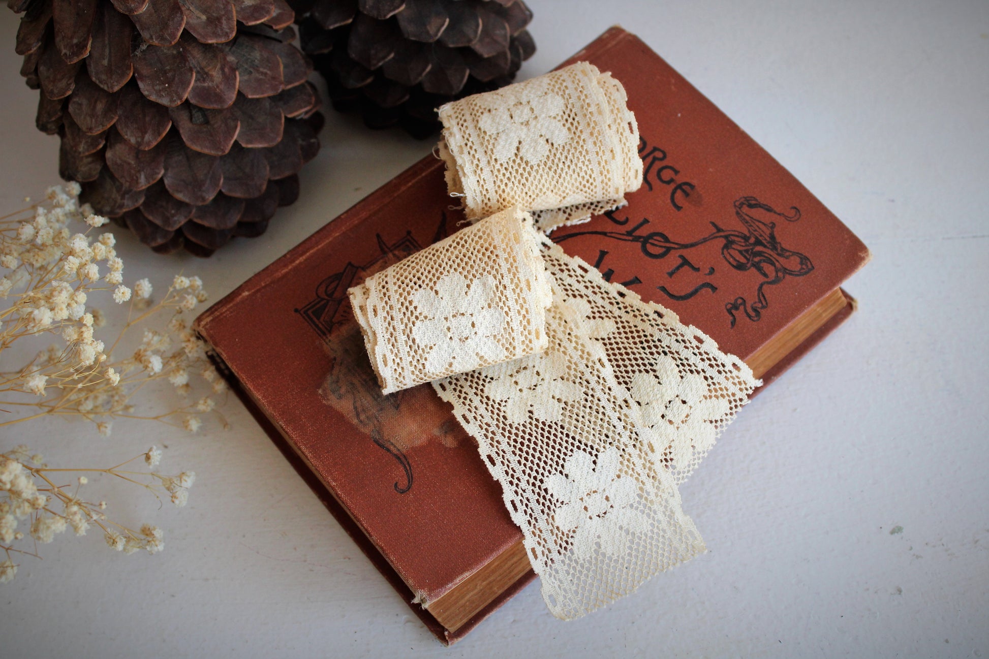 Naturally Plant Dyed Ivory Vintage Lace