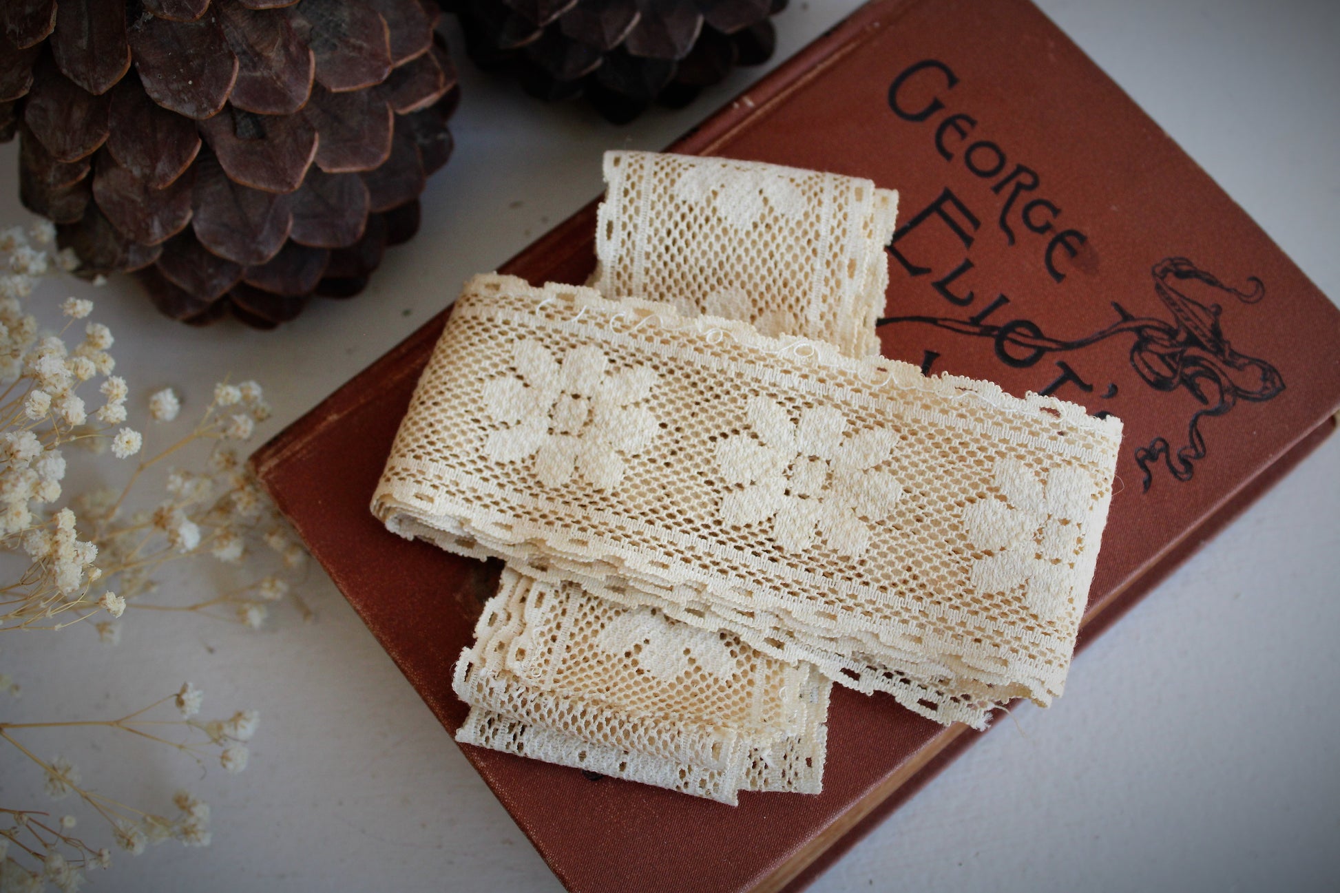 Naturally Plant Dyed Ivory Vintage Lace