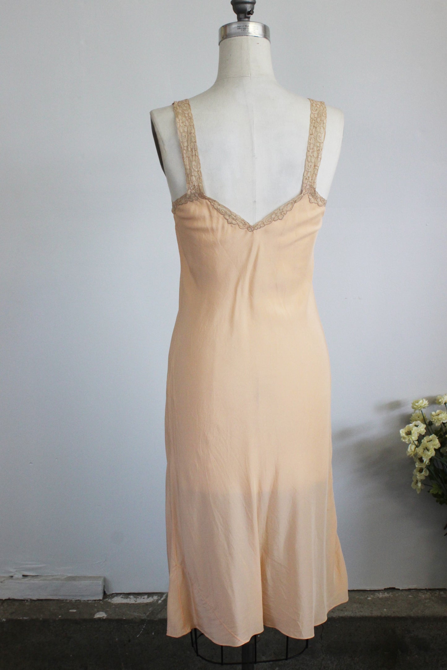 Vintage 1930s 1940s Blush Nightgown Or Slip