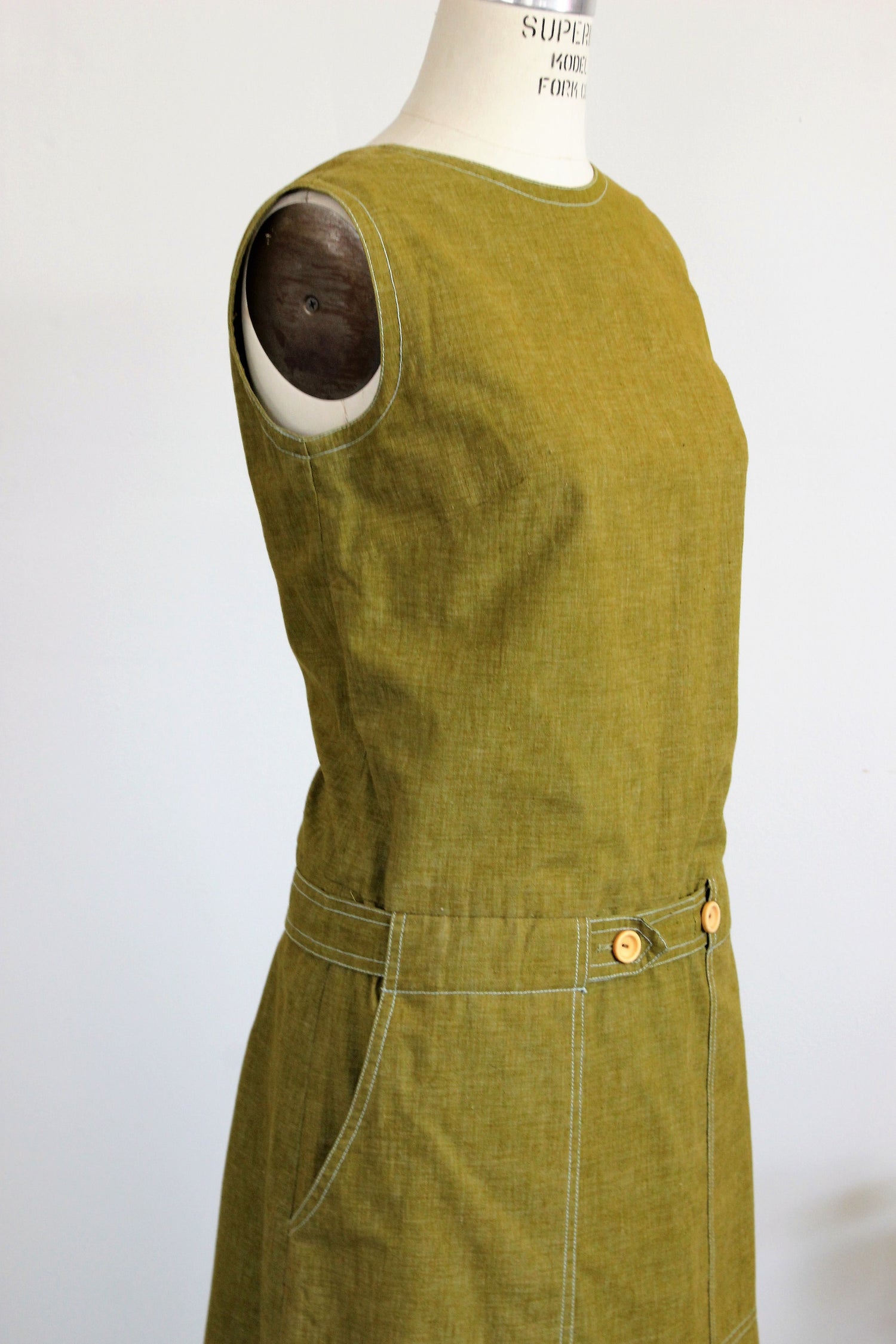 Vintage 1960s Mod Dress Romper With Pockets And Belt