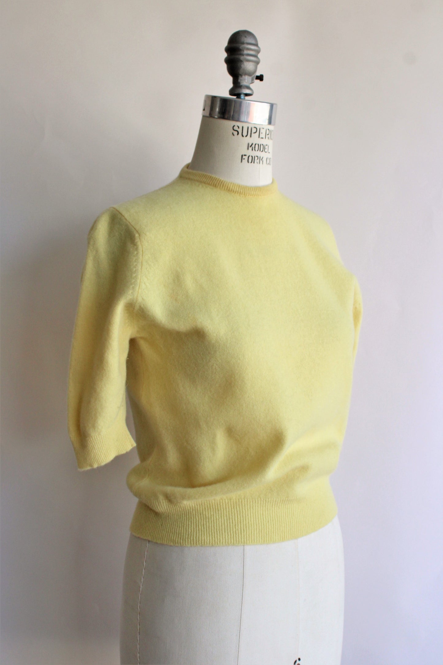 Vintage 1960s 1970s Yellow Lambswool Sweater