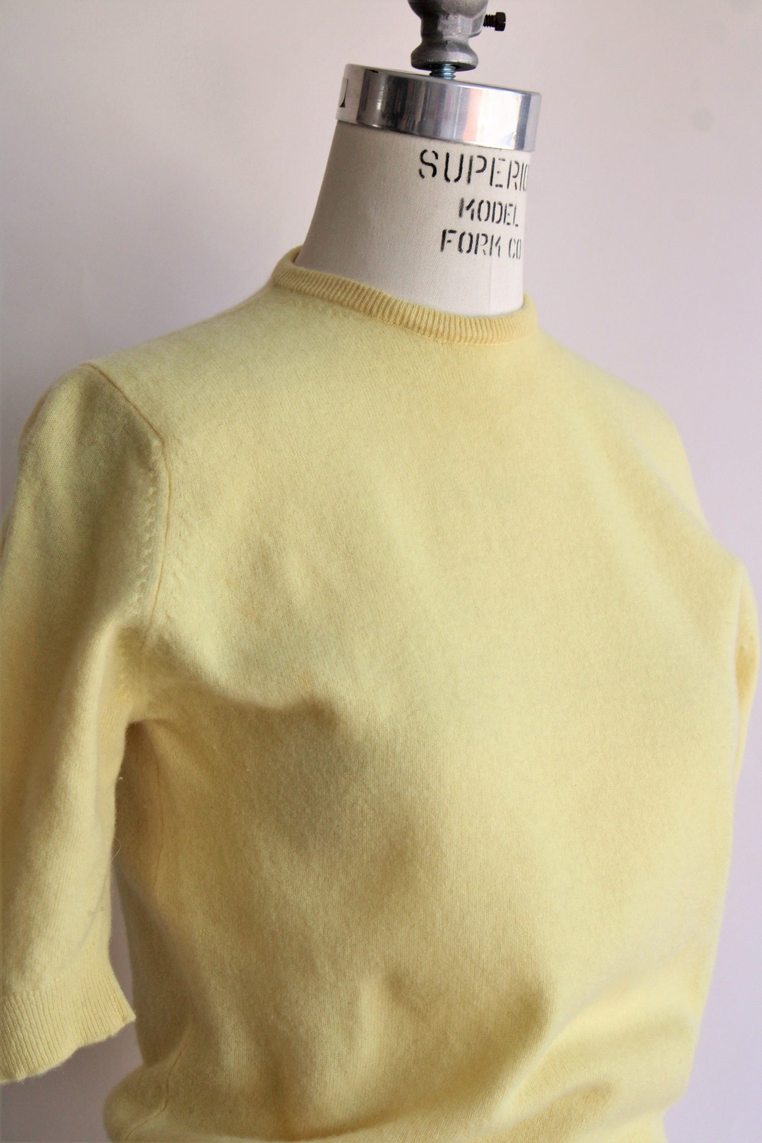 Vintage 1960s 1970s Yellow Lambswool Sweater