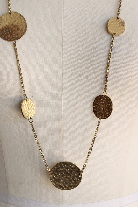 Vintage 1960s 1970s Gold Coin Necklace