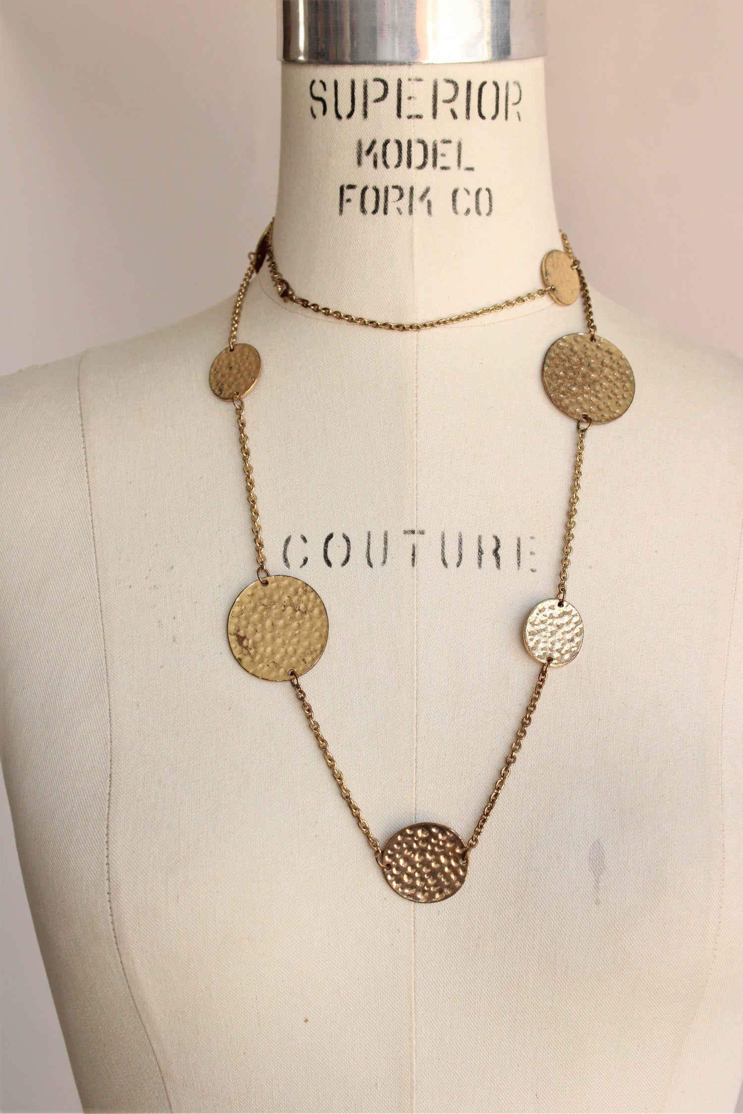 Vintage 1960s 1970s Gold Coin Necklace