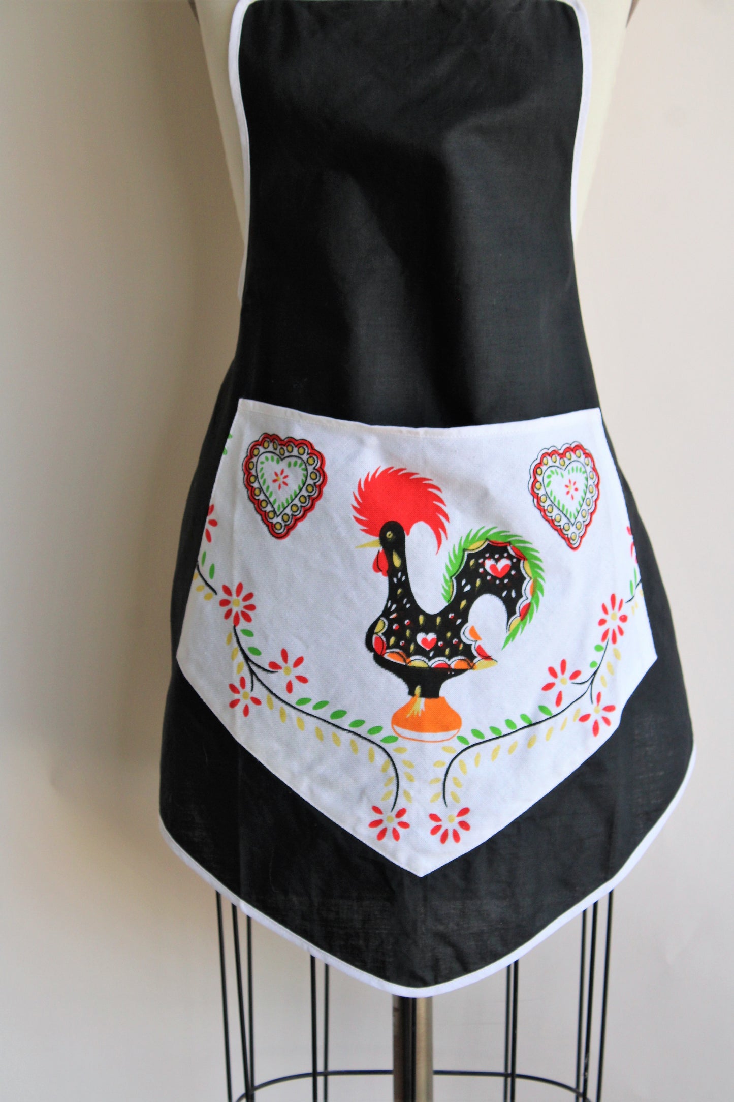 Vintage 1980s 1990s Full Apron with Rooster