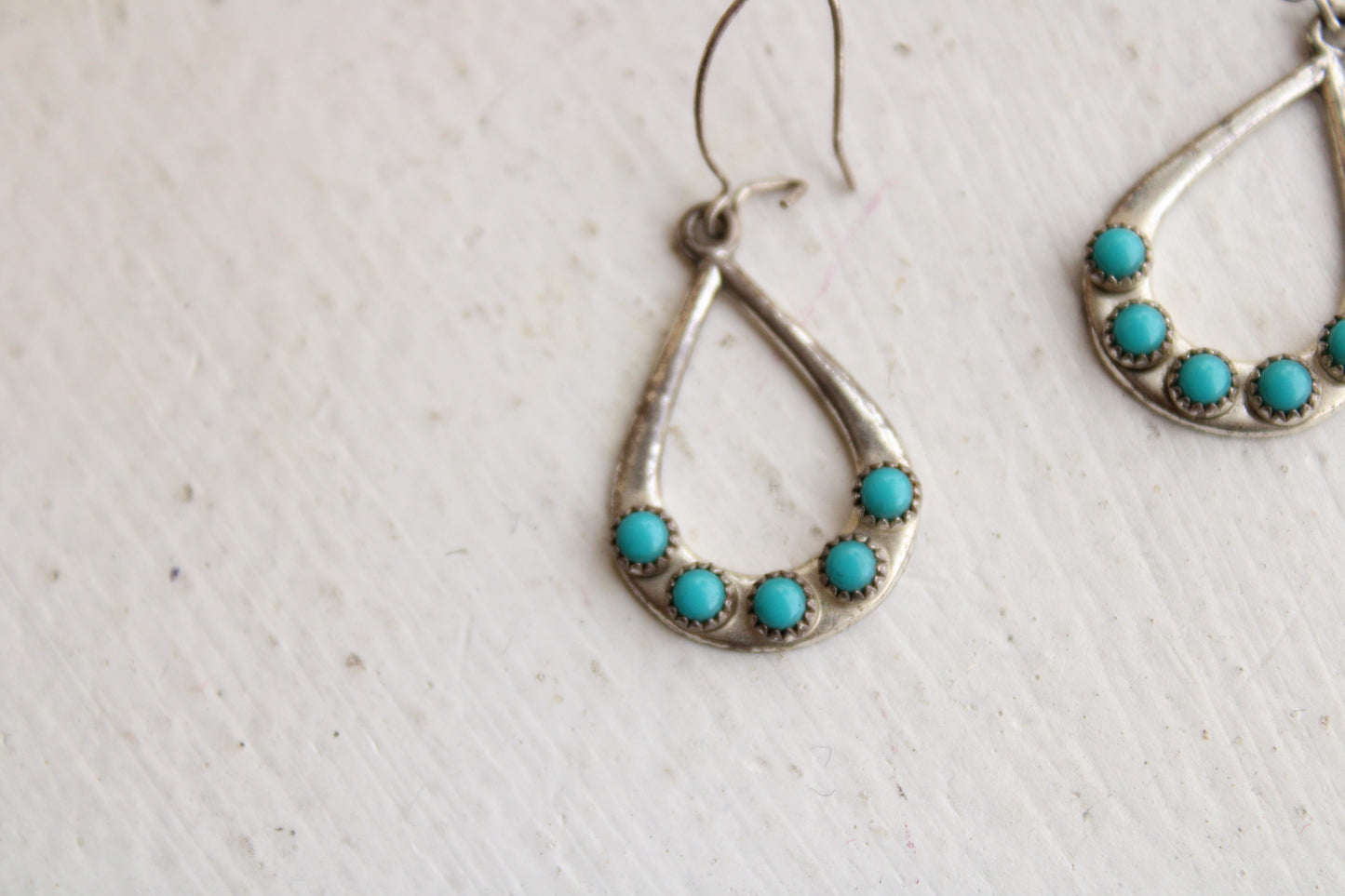 Vintage Turquoise Beaded Dangle Earrings