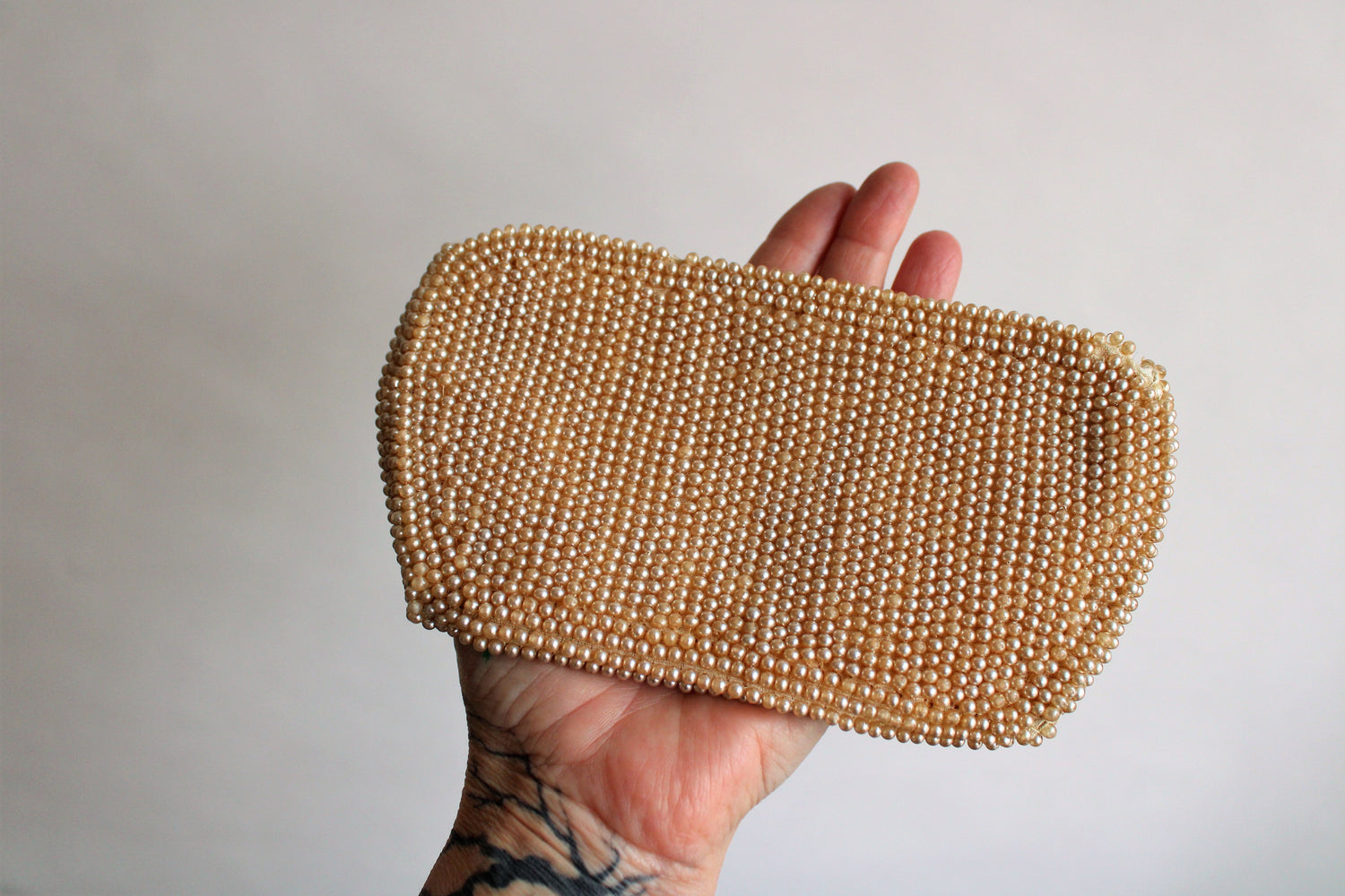 1940s Beaded Clutch Purse Covered In Faux Pearls – Toadstool Farm