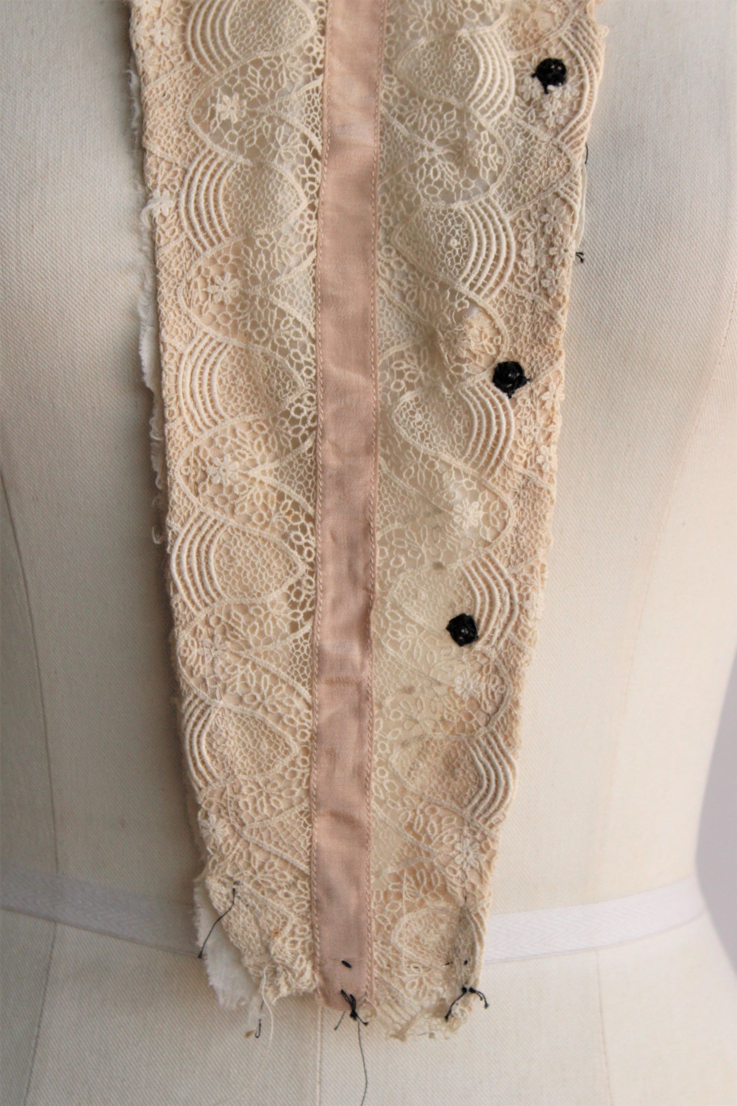 Antique 1900s Silk Lace Blouse Front