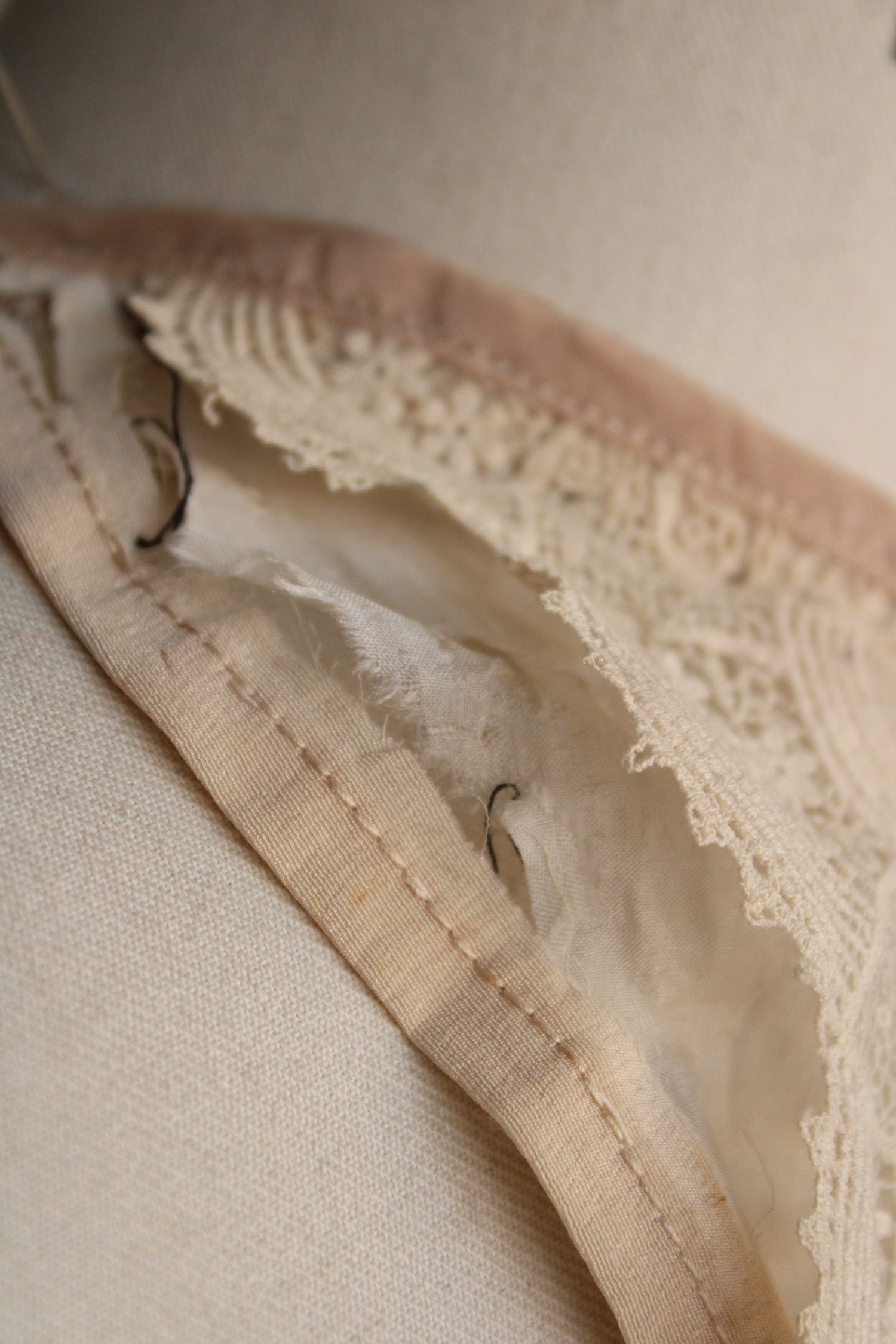 Antique 1900s Silk Lace Blouse Front