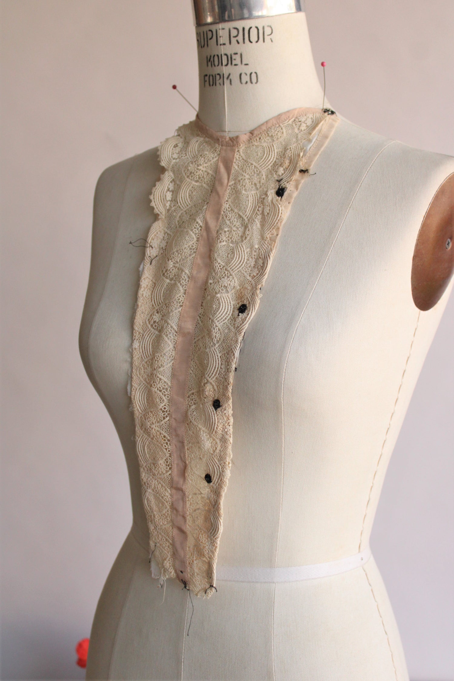 Antique 1900s Silk Lace Blouse Front