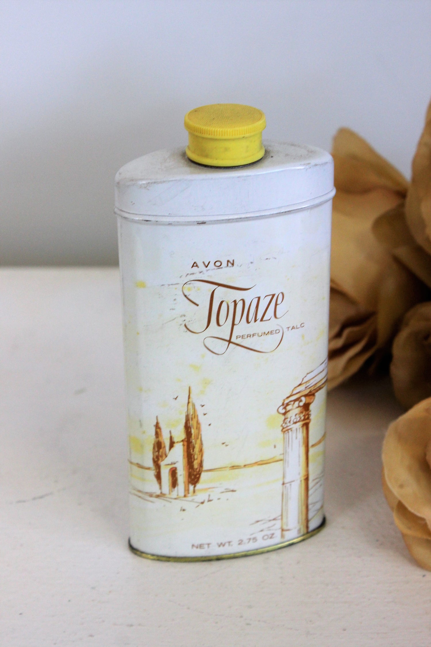 Vintage 1960s Avon Topaze Perfumed Talc Powder