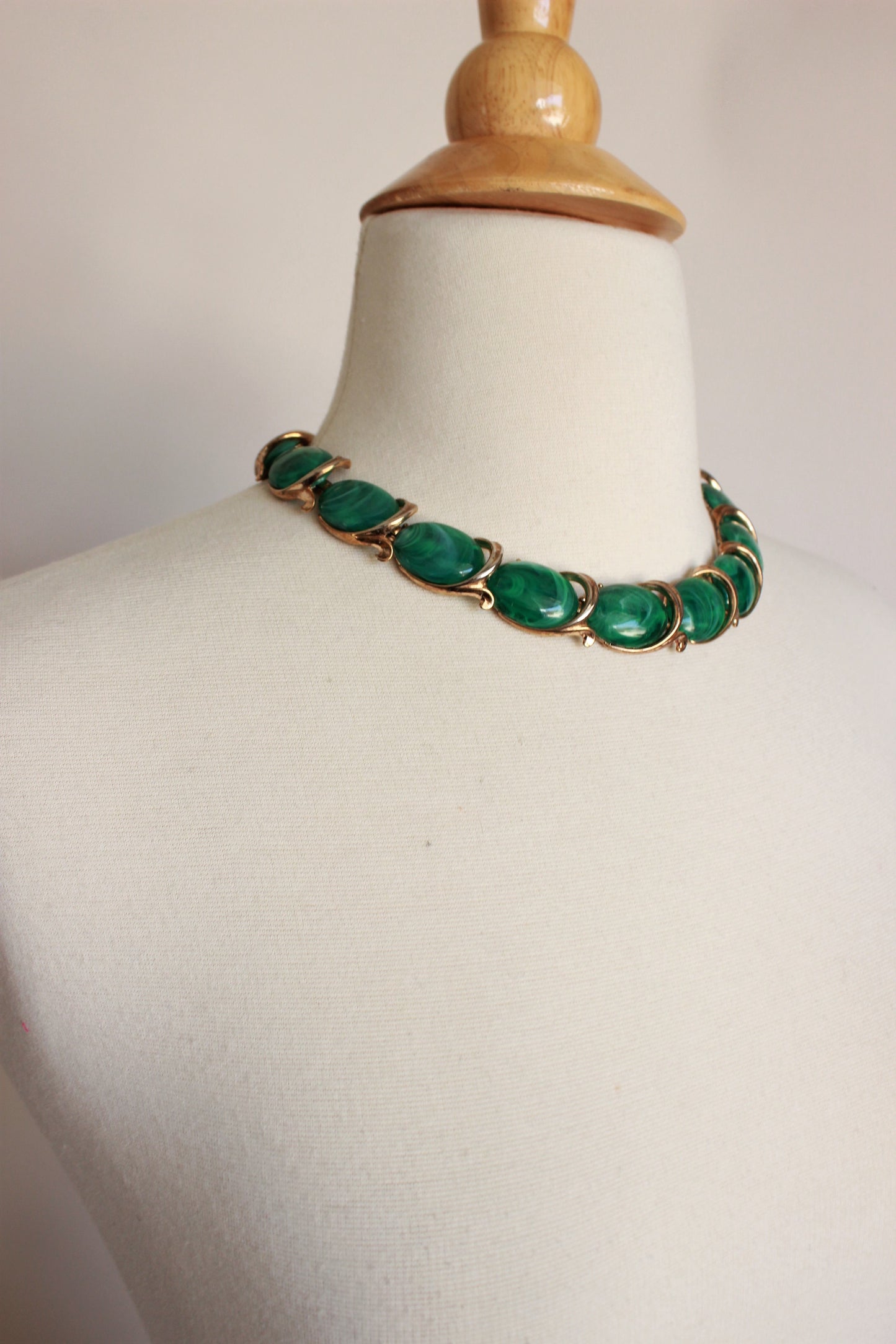 Vintage 1960s Trifari Malachite Necklace