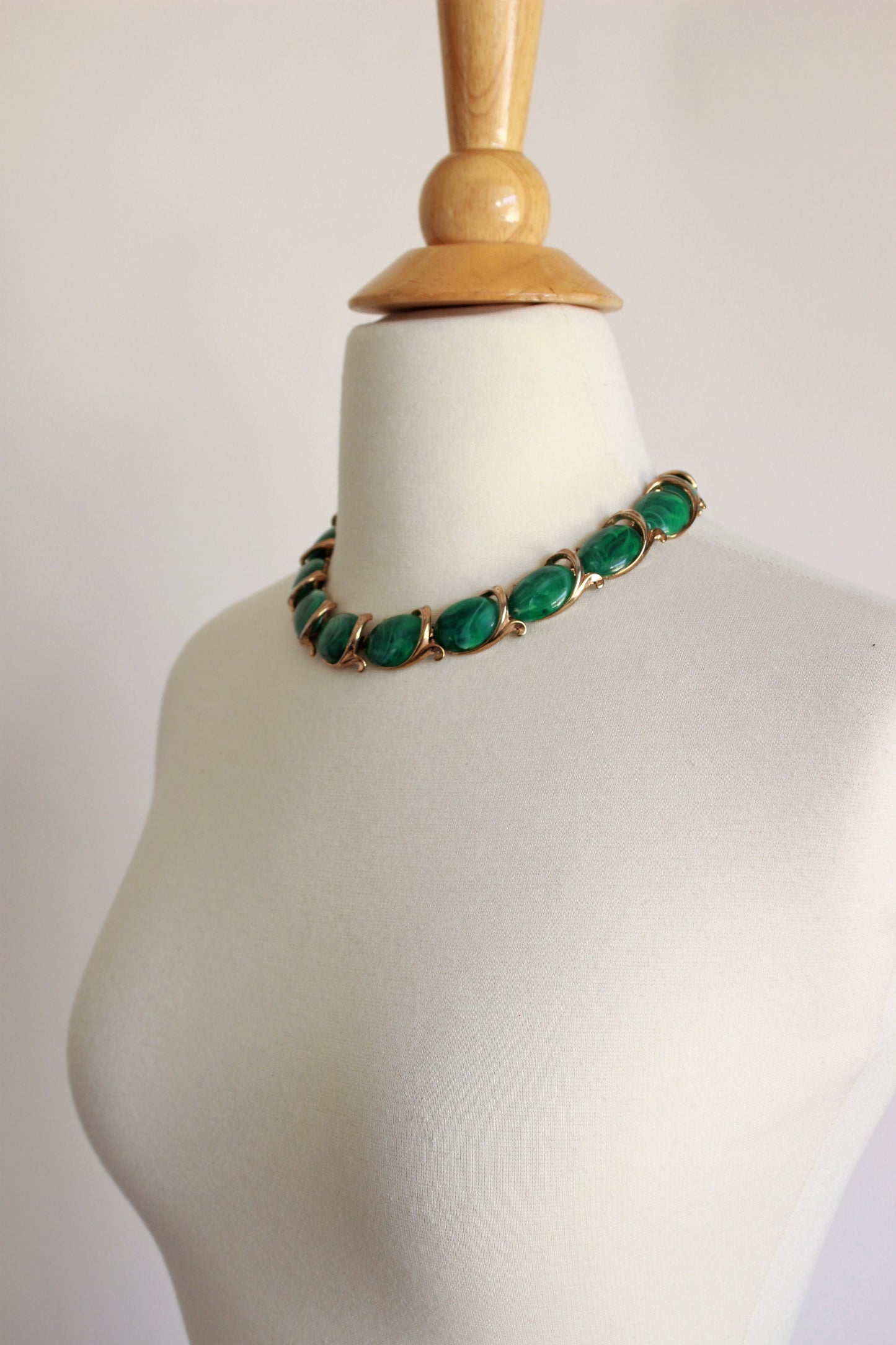 Vintage 1960s Trifari Malachite Necklace