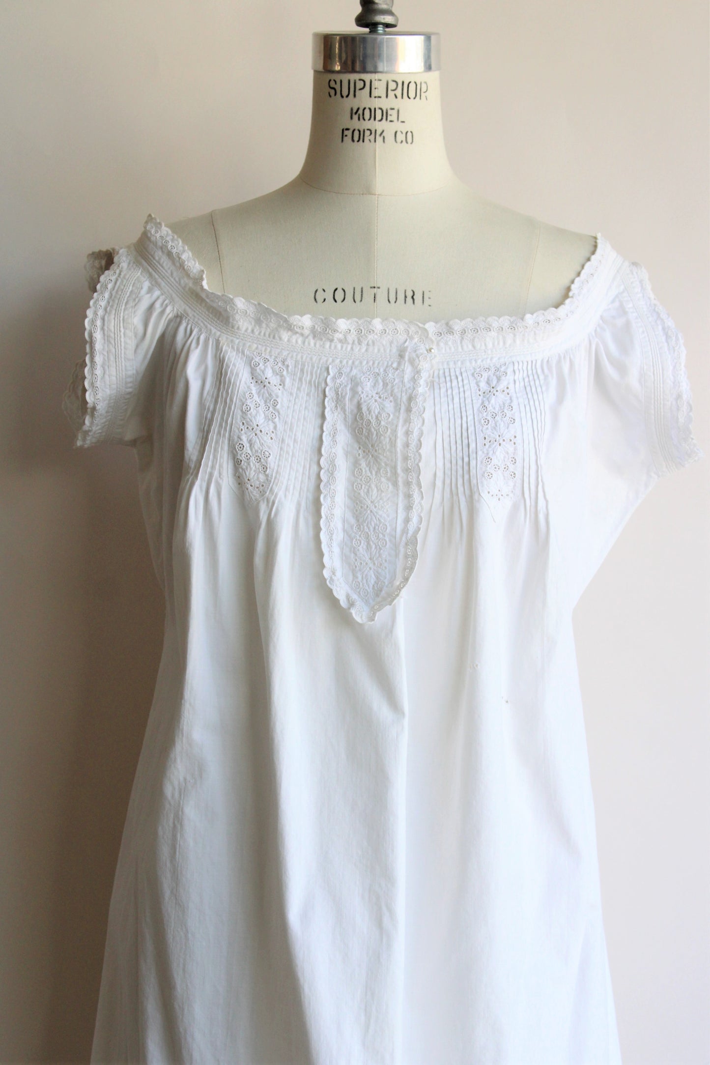 Antique White Cotton Nightgown