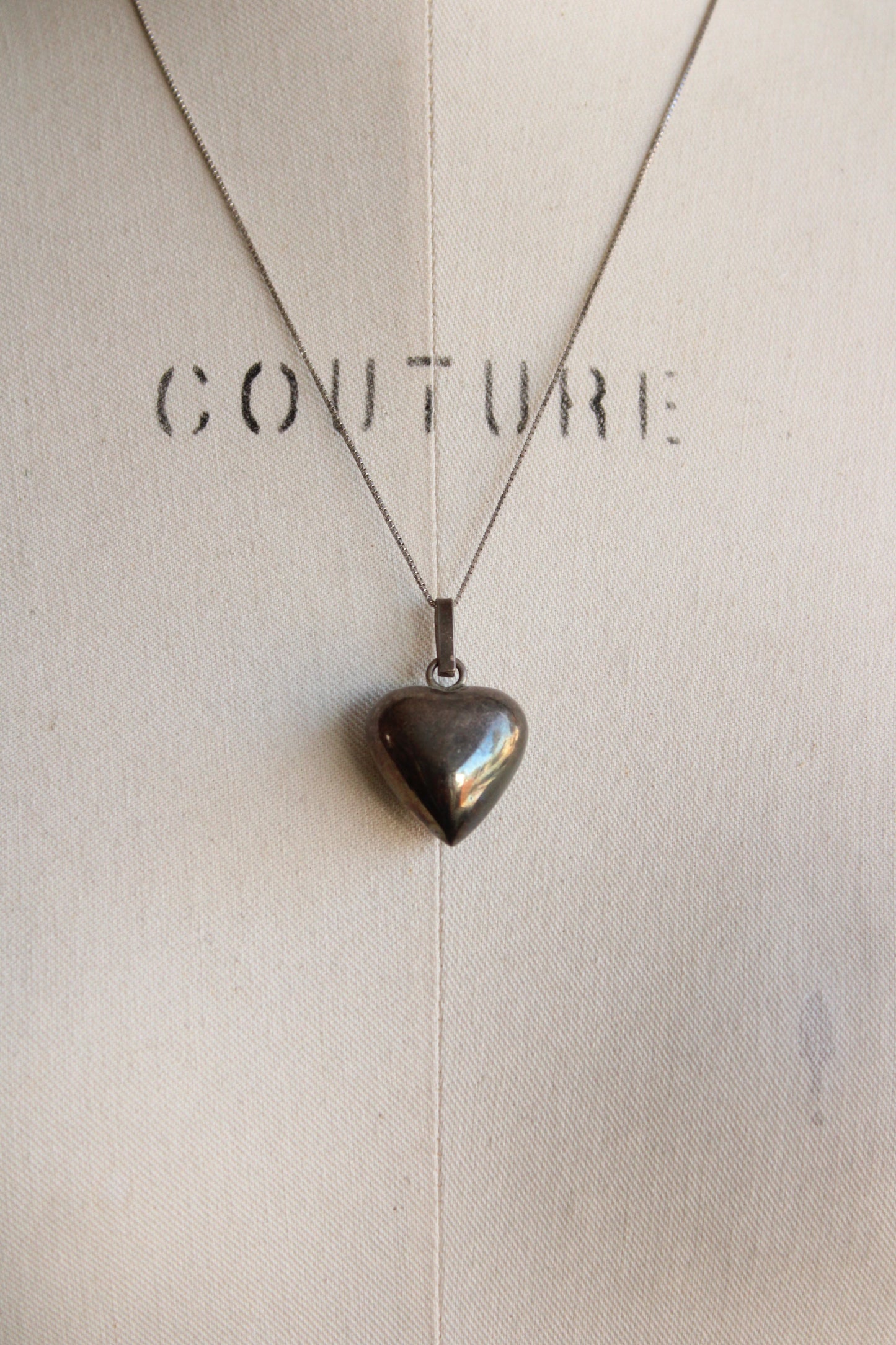 Vintage Silver Heart Necklace