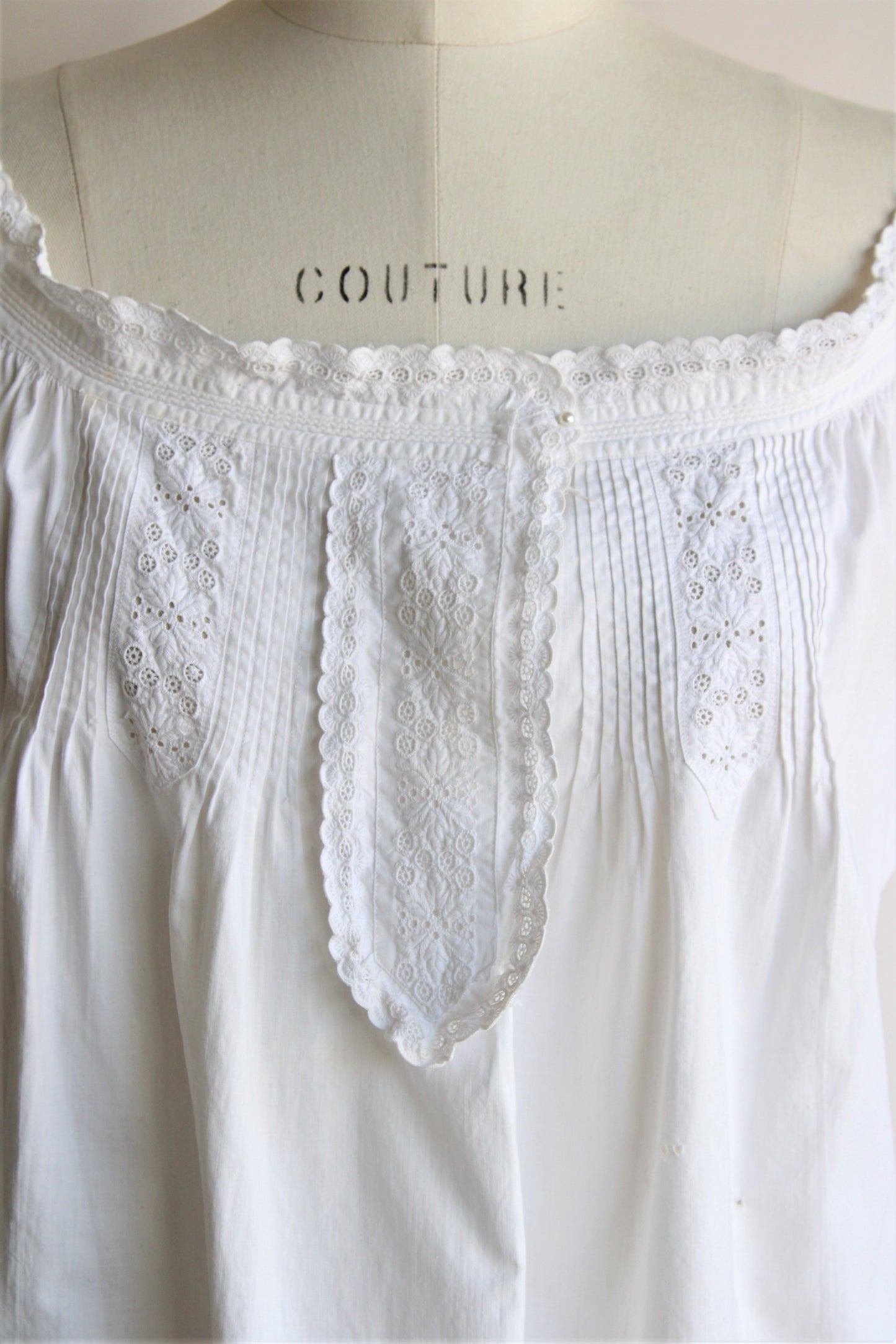 Antique White Cotton Nightgown