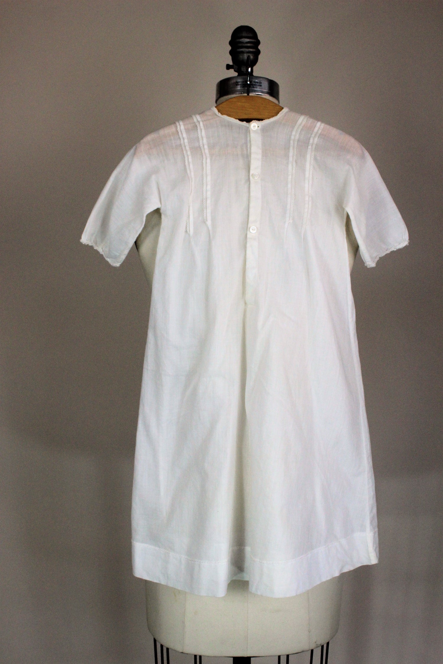 Vintage 1910s  White Cotton Baby Christening Gown