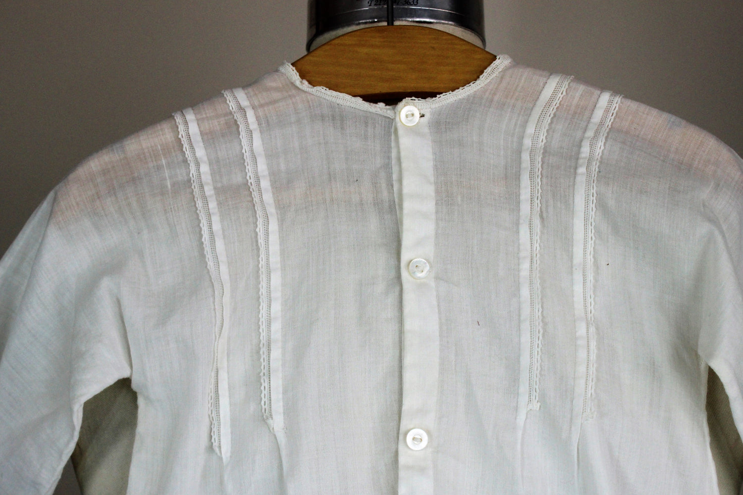 Vintage 1910s  White Cotton Baby Christening Gown