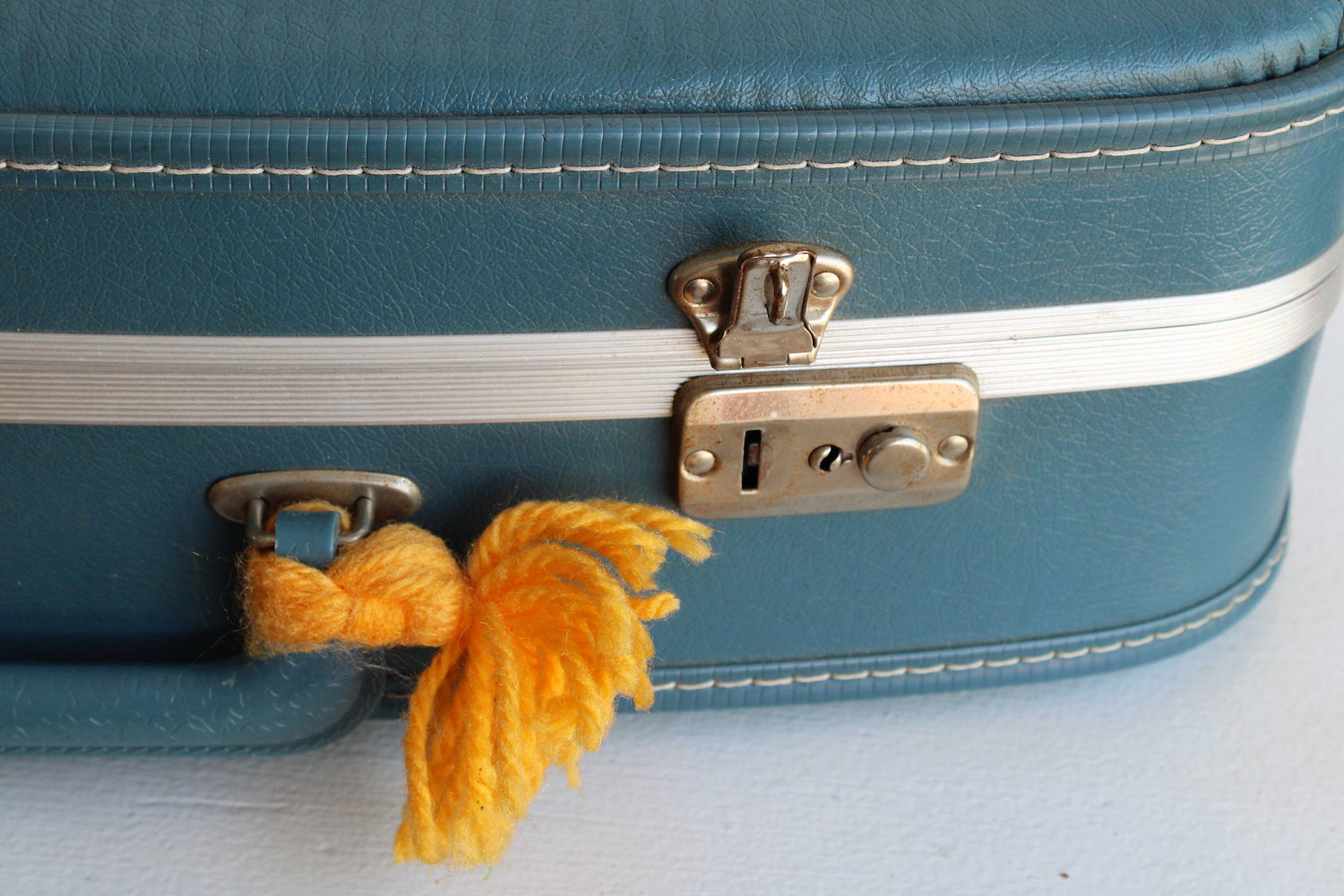 Vintage 1960s Blue Suitcase