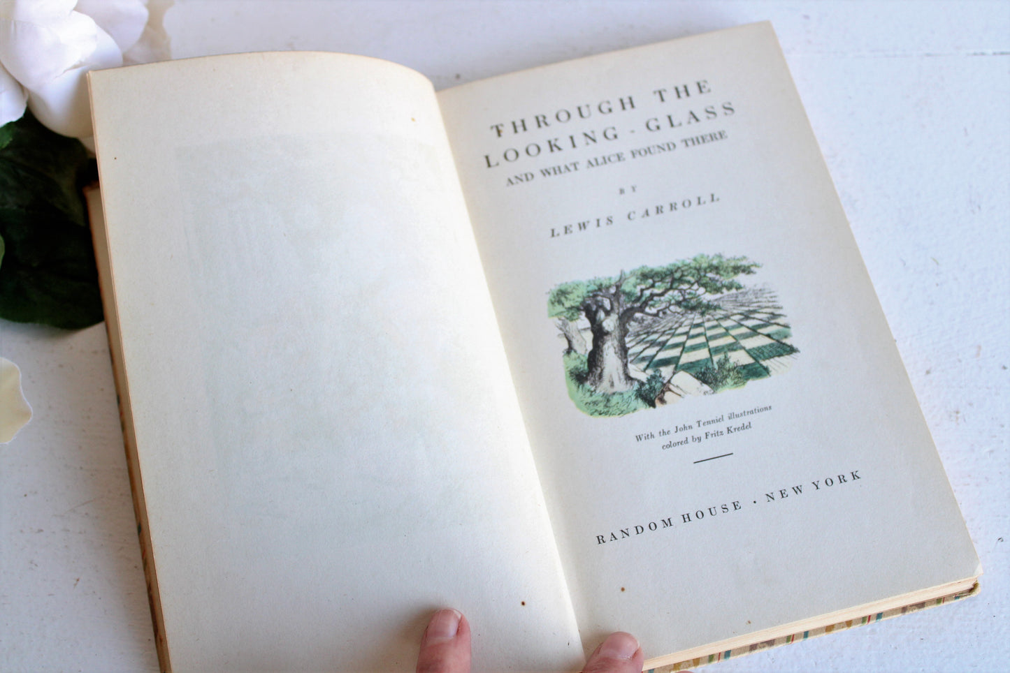 Vintage 1940s "Through the Looking Glass" Book by Lewis Carroll