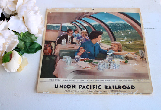 Vintage 1950s Union Pacific Railroad Calendar