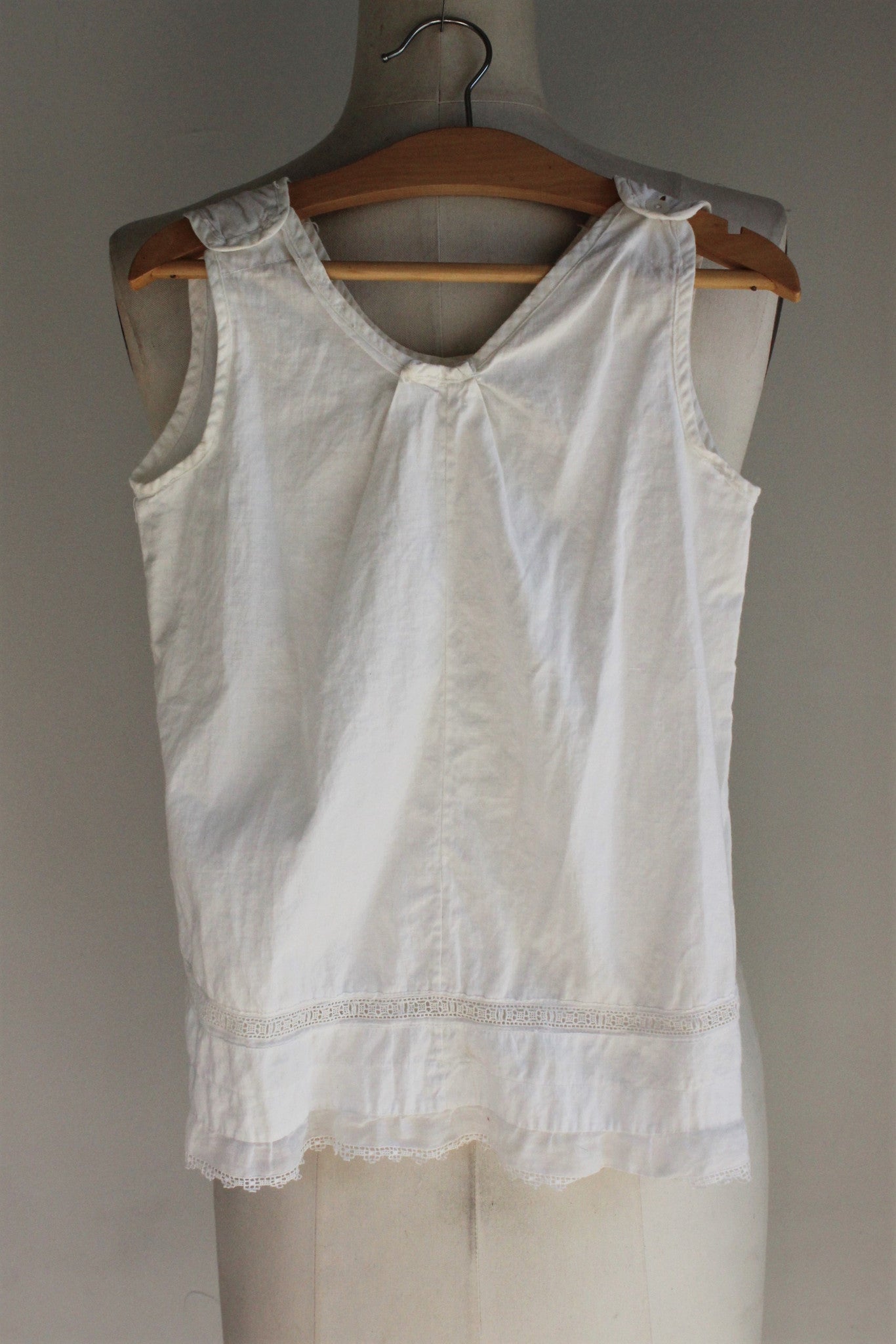 Vintage 1920s 1930s Girls White Cotton Dress
