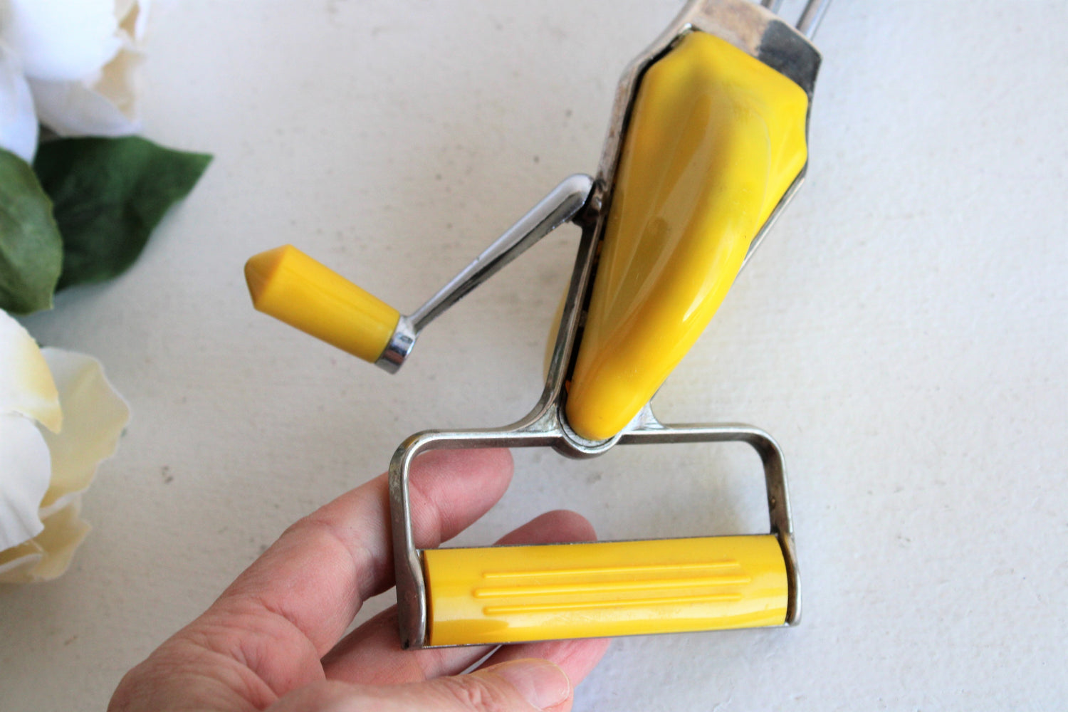 Vintage 1950s Yellow Hand Mixer