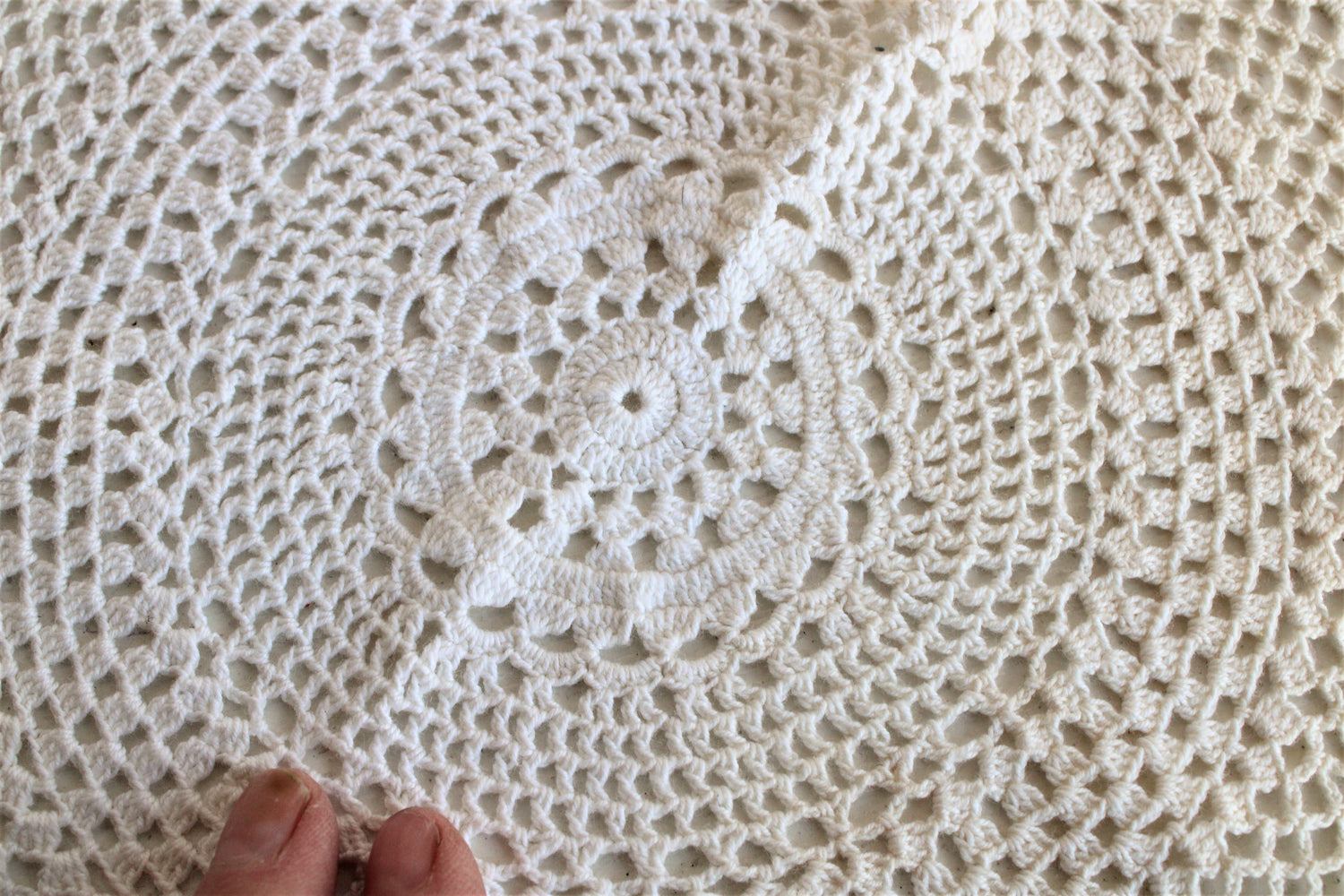 Vintage Ivory Crochet Doily