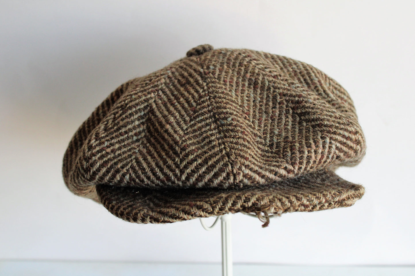 Vintage 1940s Tweed Pageboy Cap Hat