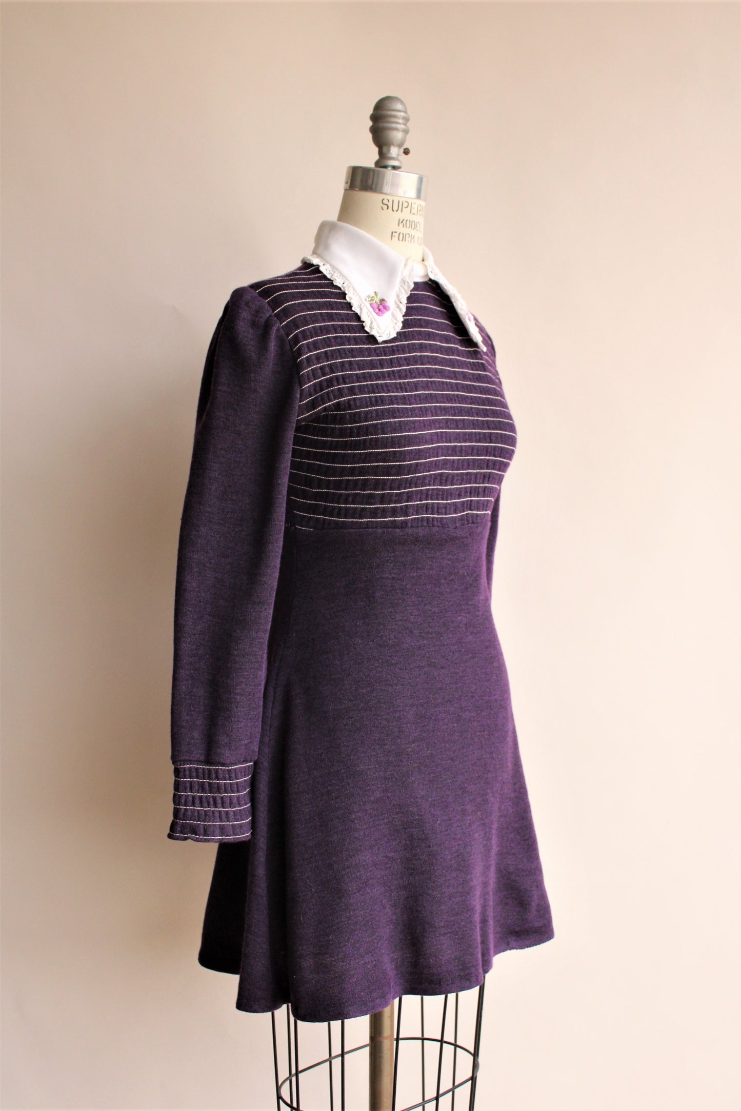 Vintage 1970s Purple Mini Dress