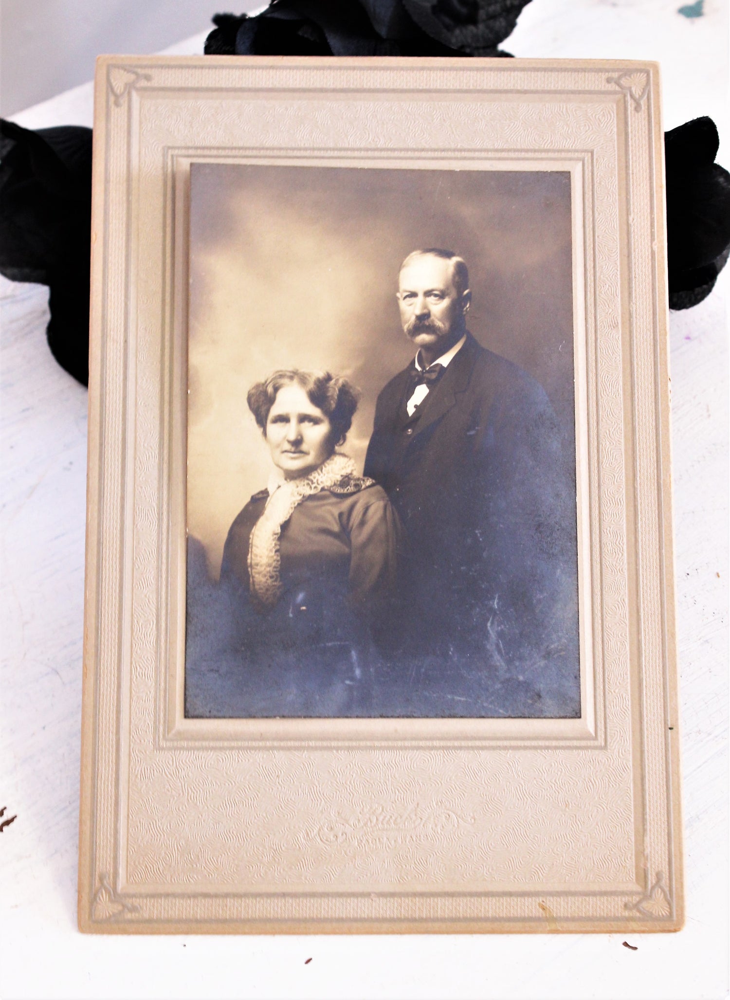 Vintage 1910s Edwardian Victorian Photograph of a Man And Woman