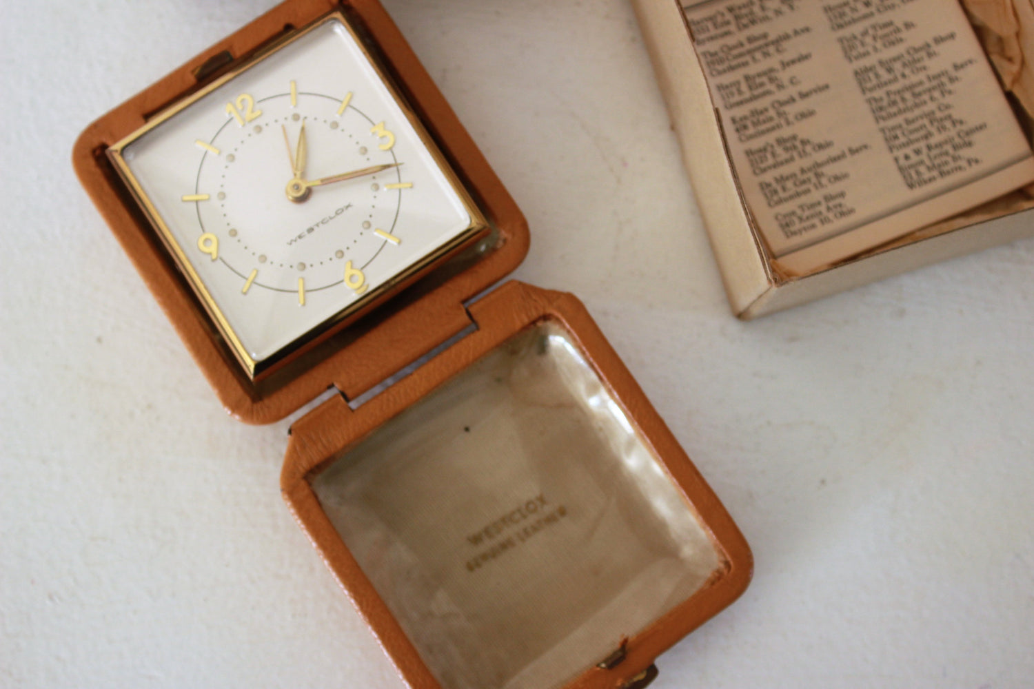 Vintage 1960s Westclox Travette Alarm Clock, New in Box