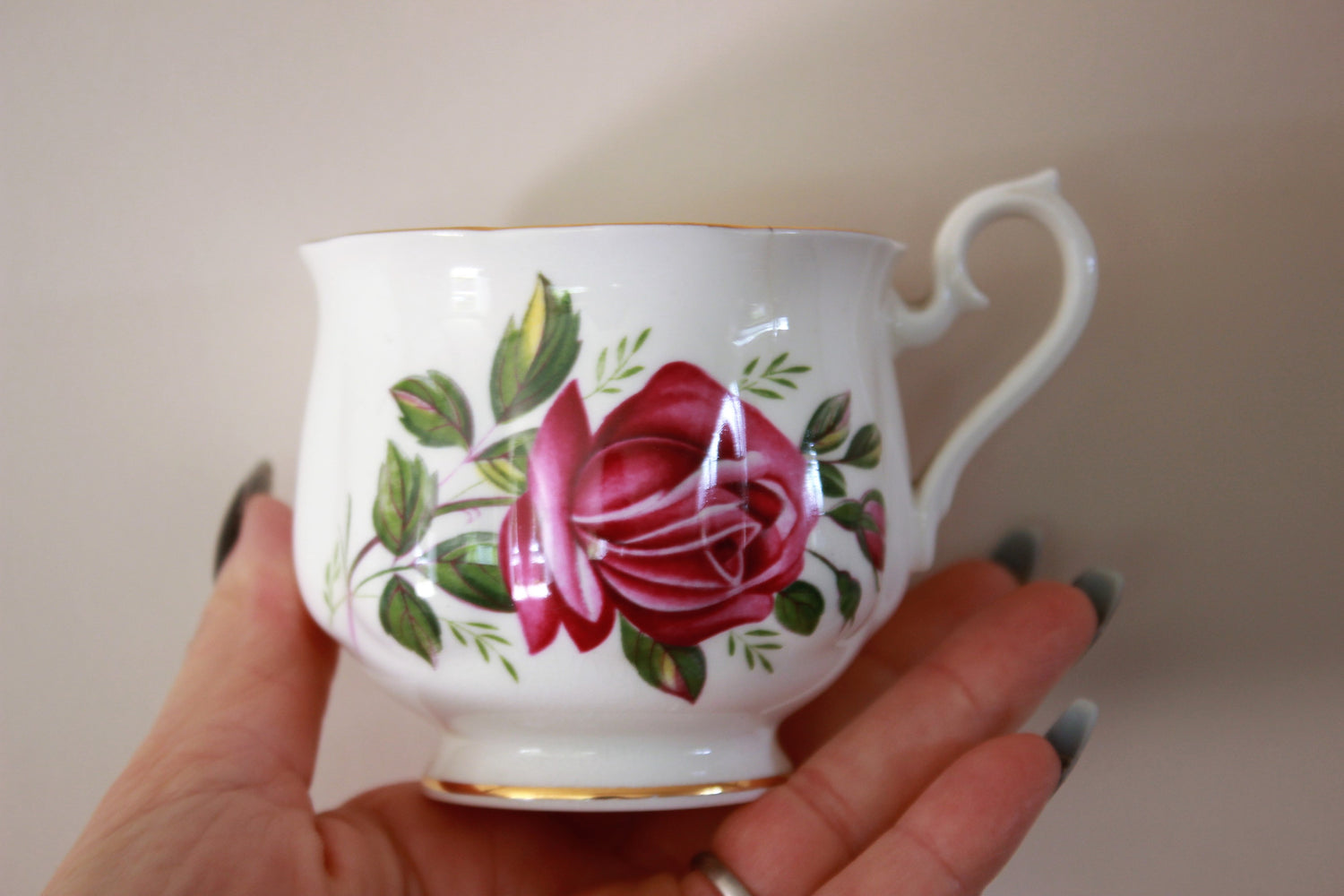 Vintage Royal Albert China Tea Cup and Saucer with Pink Roses