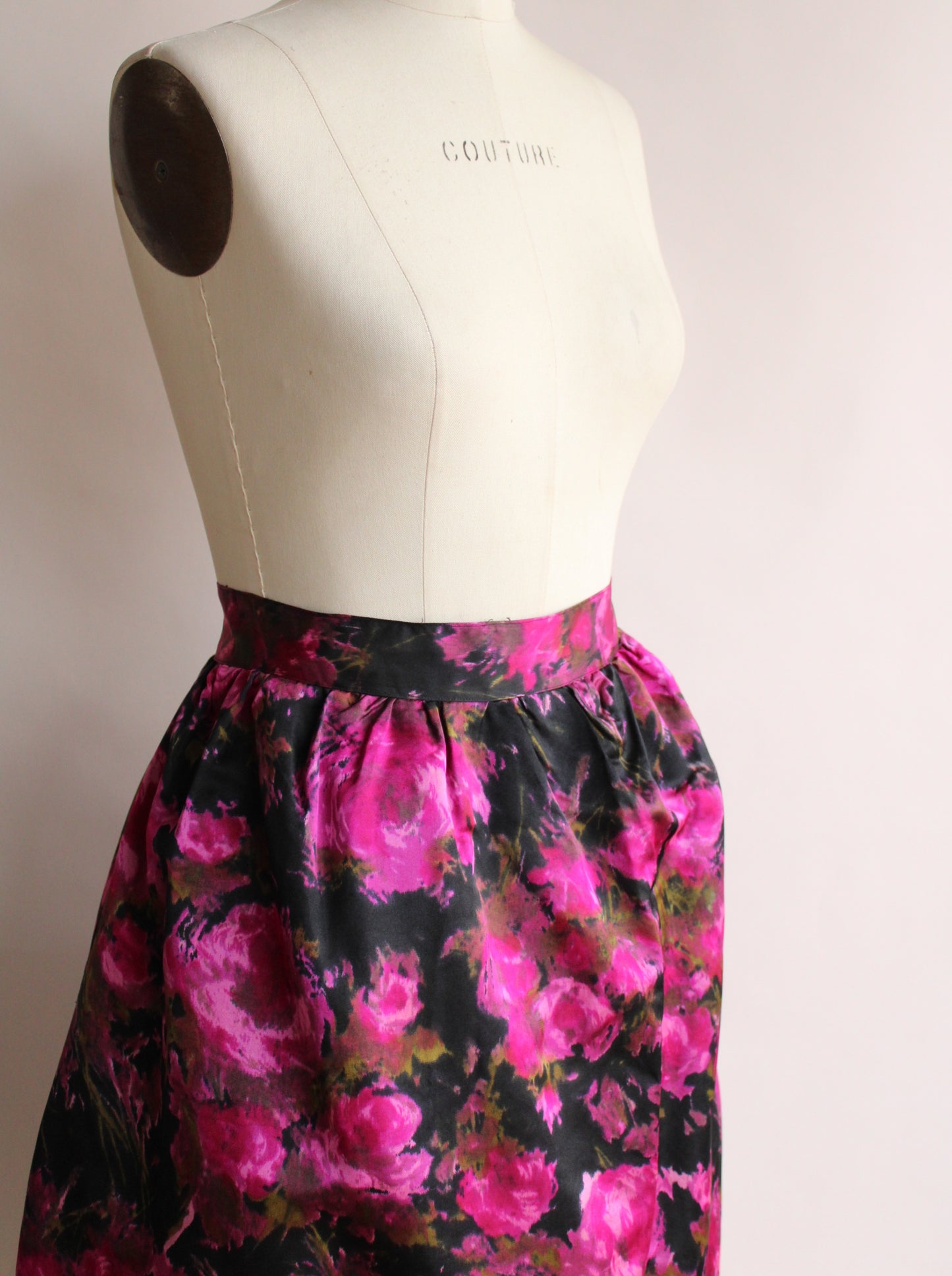 Vintage 1960s Purple Floral Skirt