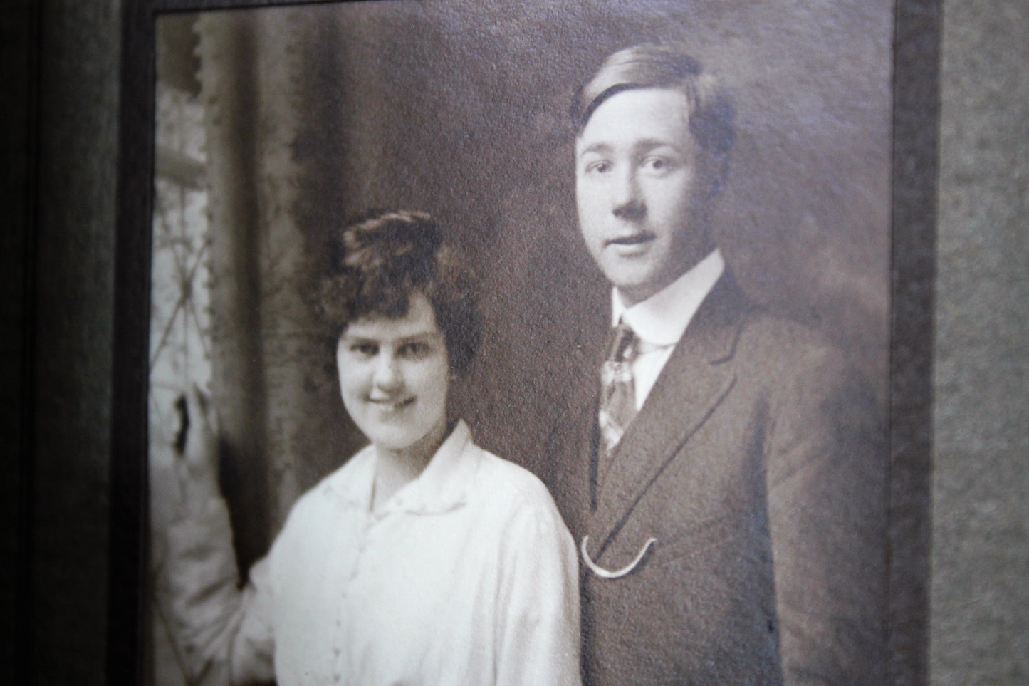 Vintage 1910s Edwardian Photo Of Man And Woman 