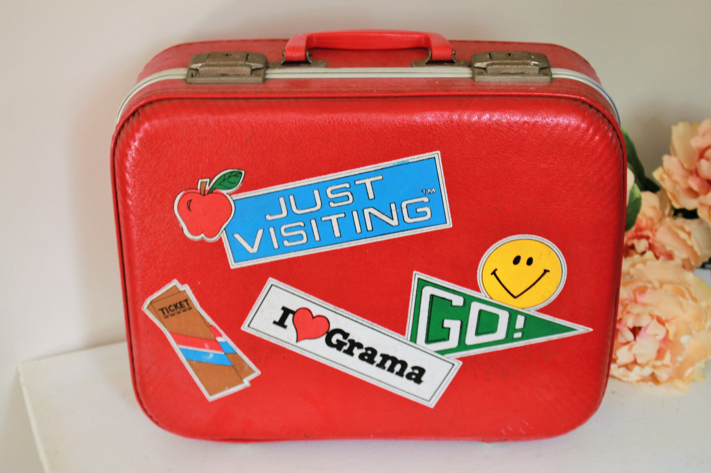 Vintage 1960s Red Child's Suitcase