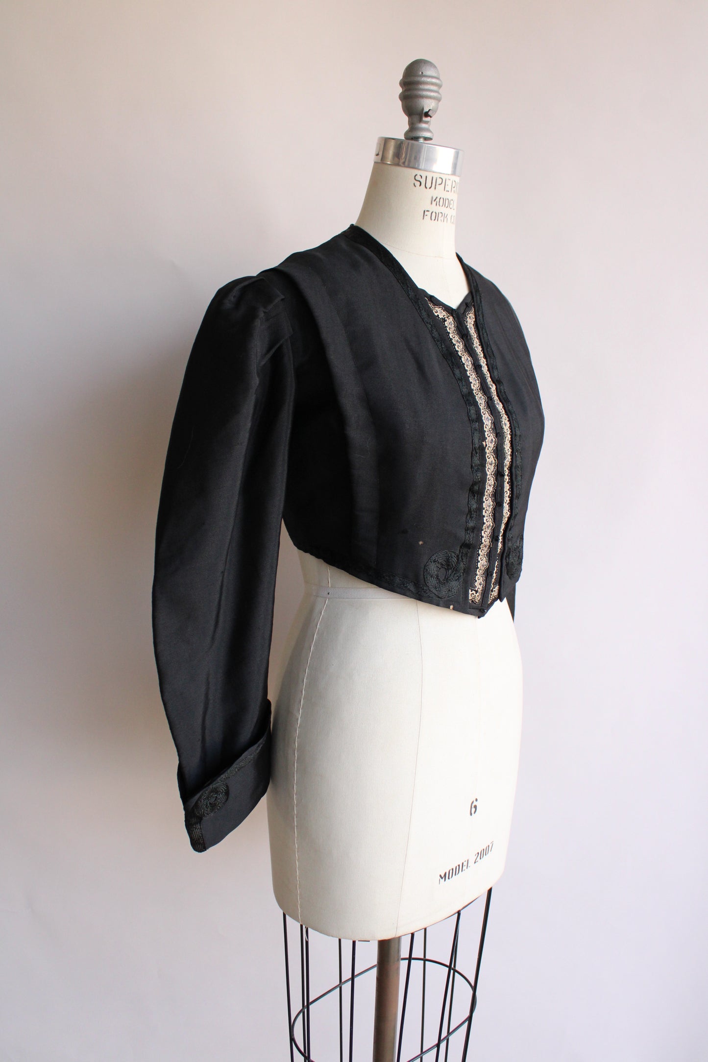 Antique Victorian Black Silk Jacket