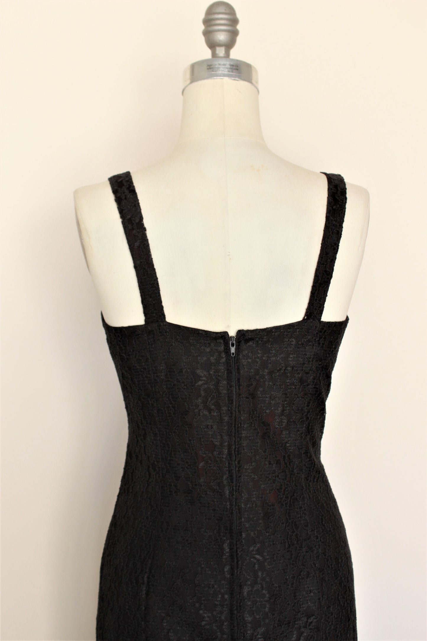 Vintage 1980s Black Lace Vamp Dress