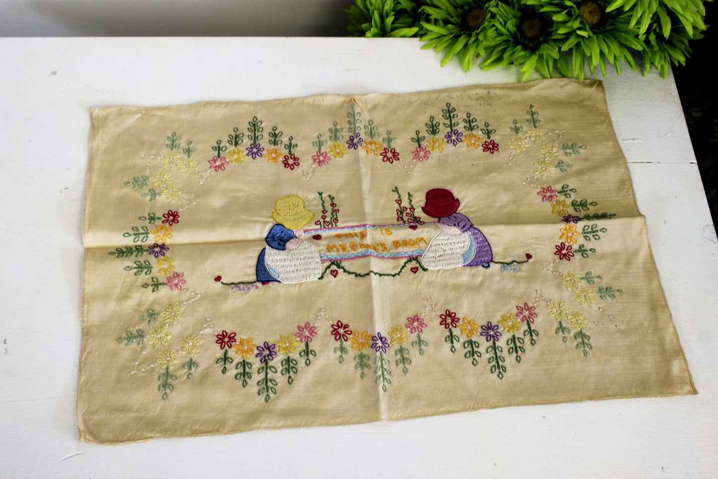 Vintage 1980s Embroidery Sampler Finished with Megans Room