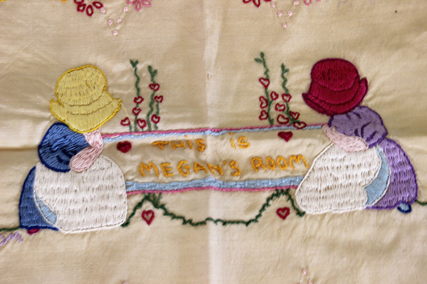 Vintage 1980s Embroidery Sampler Finished with Megans Room