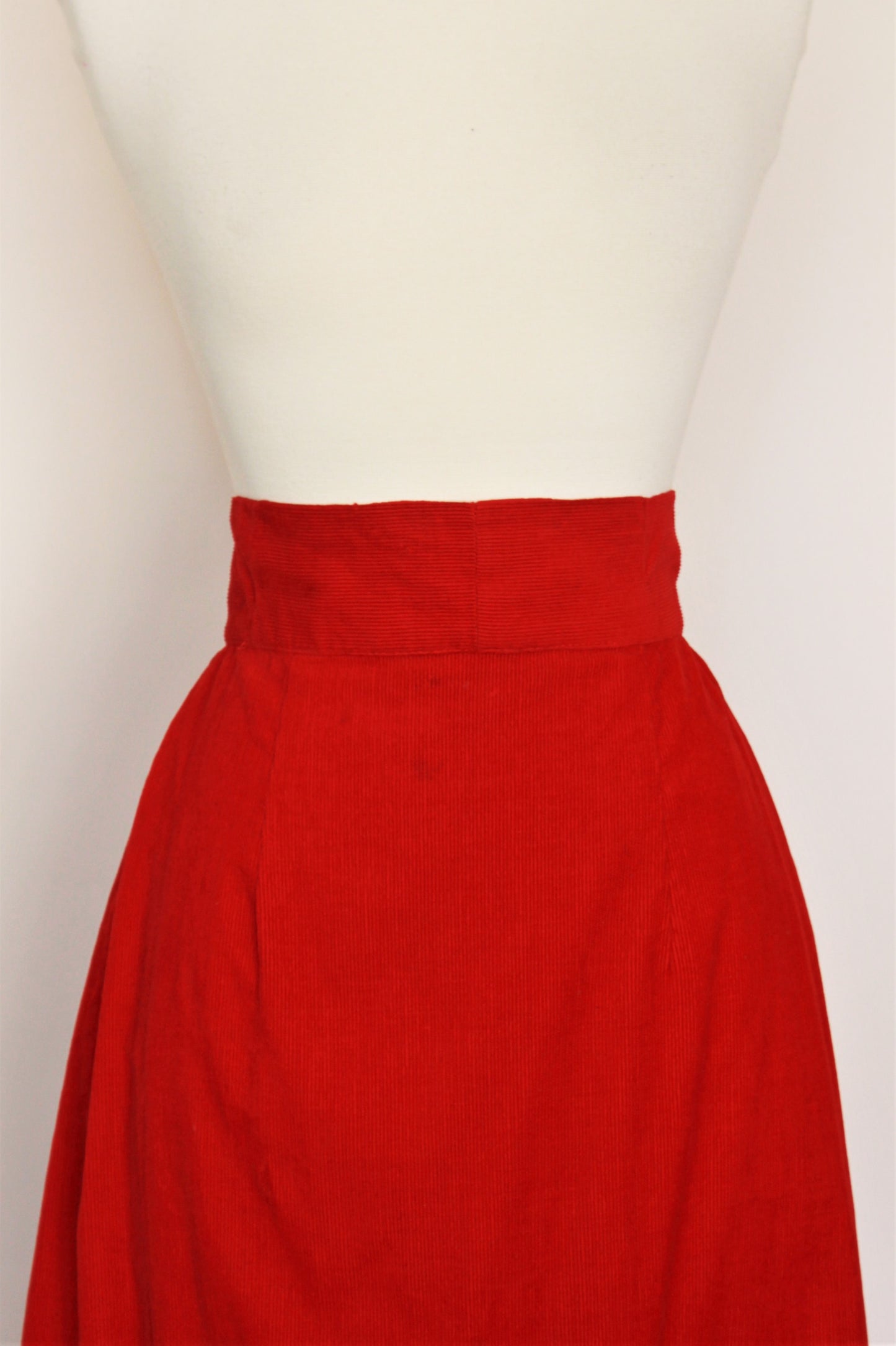 Vintage 1940s Does 1900s Red Corduroy Skirt